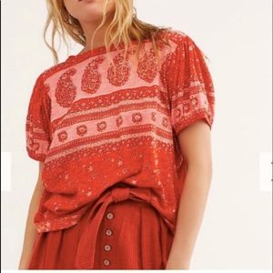 Free people paisley puff tee
